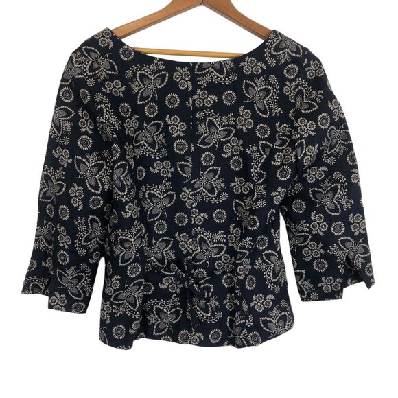 Geiger Collections Austria Women's Linen Jacket 36 Floral Etched Metal Buttons - Picture 8 of 8